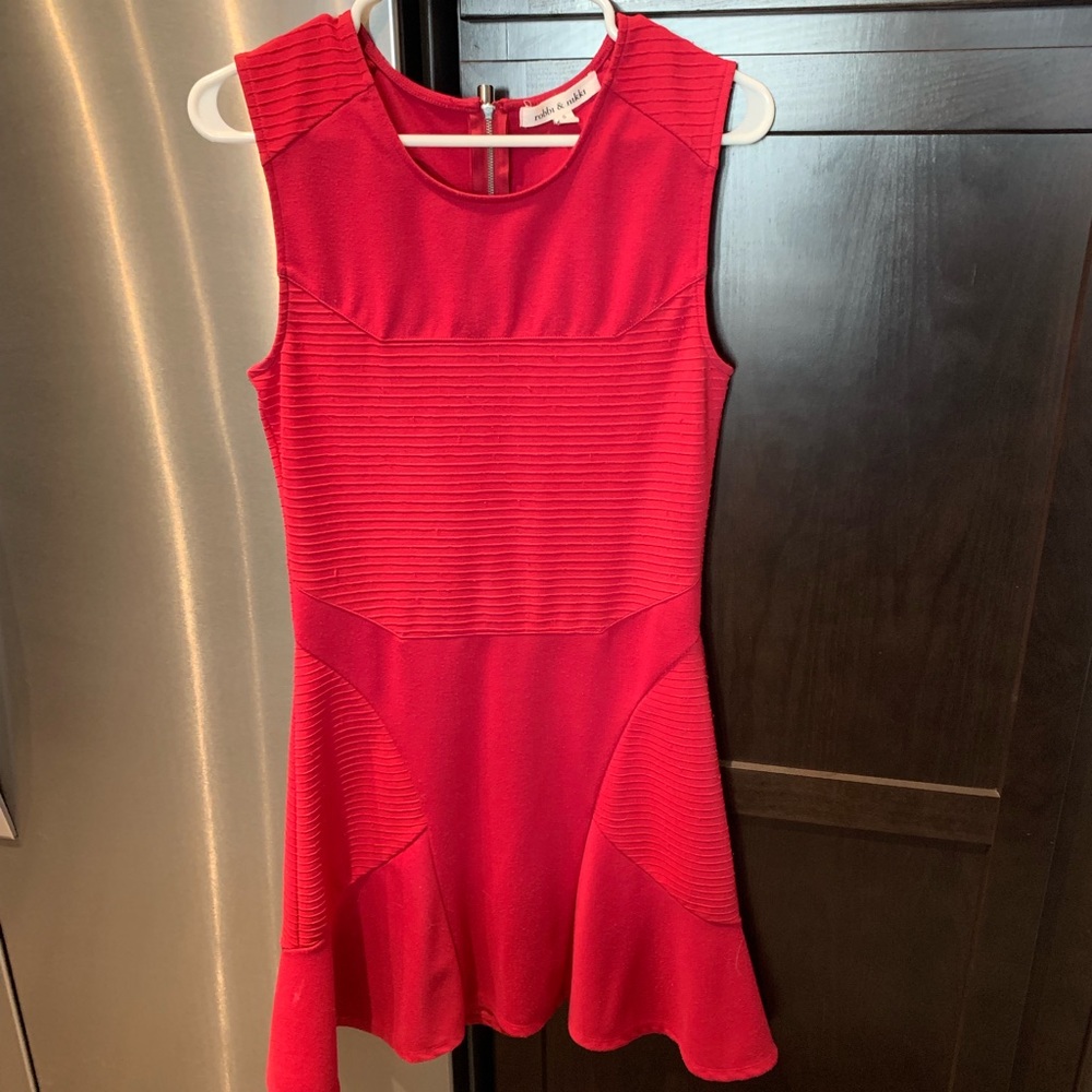 Magenta fit and flare dress